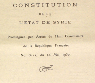 Description de l'image Constitution of the Syrian Republic, 14 May 1930.png.