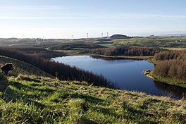 Image of Craighall Reservoir taken from the western slopes of the Neilston Pad