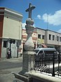 Atrial cross in the Cathedral of Mérida, Yucatán. The distances to different towns of the region from the capital, Mérida, were measured from this cross.