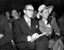 Dalton Trumbo and his wife, Cleo, at the HUAC in 1947 Dalton and Cleo Trumbo (1947 HUAC hearings).png