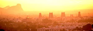 English: Dawn in Madurai city