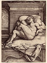 Die Nacht - Night by Sebald Beham. Engraving. (1548), 108 x 78 mm Die Nacht - Night.jpg