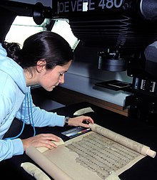 Digitisation at the British Library of a Tang dynasty manuscript from Dunhuang for the International Dunhuang Project Digitisation of a Dunhuang manuscript.jpg