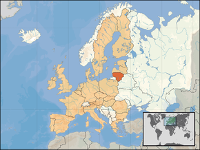 Kart over Republikken Litauen