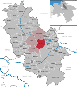 Läget för kommunen Elsdorf i Landkreis Rotenburg