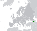Map showing Armenia in Europe