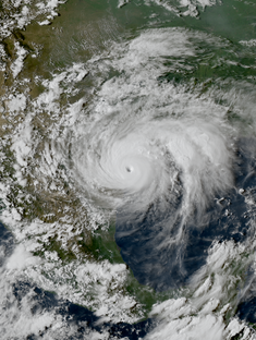 Hurrikan Harvey am 25. August 2017 vor der Küste von Texas