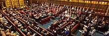 The House of Lords showing government, opposition and the cross benches House of lords.jpg