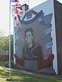 Mural dedicado a James Joseph Magennis, norirlandés condecorado en la Segunda Guerra Mundial y símbolo de los lealistas. Belfast Este.