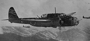 飛行する九九式双発軽爆撃機（キ48） (飛行第34戦隊所属、1944年以前撮影)