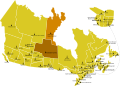 Kerkprovincie Keewatin-Le Pas op een kaart van de Canadese bisdommen