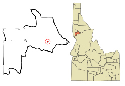 Location in Lewis County and the state of Idaho