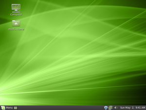 Screenshot of the default desktop of Linux Min...