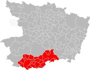 Lage der CA du Choletais im Département Maine-et-Loire