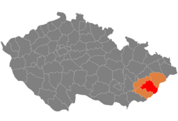 Situo de distrikto en Regiono Zlín