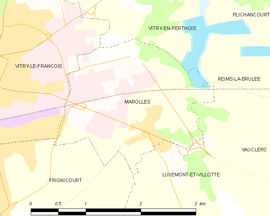 Mapa obce Marolles