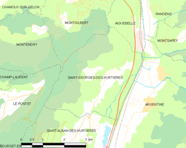 Mapa obce Saint-Georges-d'Hurtières