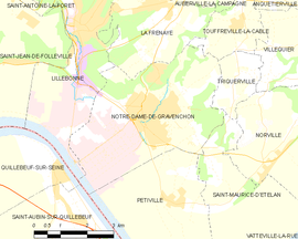 Mapa obce Notre-Dame-de-Gravenchon