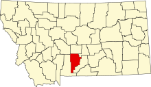 Разположение на окръга в Монтана