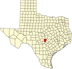 Карта Техаса с указанием округа Бланко