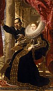 おそらく『従者を伴う侯爵夫人マリア・グリマルディの肖像』1607年ごろ キングストン・レイシー所蔵