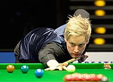 Neil Robertson, the winner, in 2015