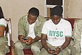 Some of the participants creating their accounts with their mobile devices