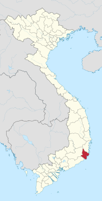 मानचित्र जिसमें नन्ह थौन प्रान्त Ninh Thuận हाइलाइटेड है