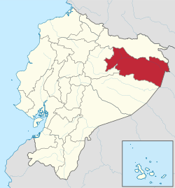 Location o Orellana Province in Ecuador.