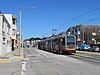 An outbound train at Taraval and 42nd Avenue, 2018