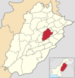 Karte von Pakistan, Position von Distrikt Faisalabad hervorgehoben