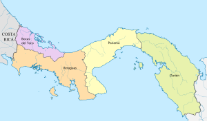 Provincias y territorios Nacionales existentes en el istmo de Panamá entre 1841-1850.