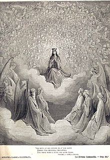 Mary as the Queen of Heaven in Dante's Divine Comedy. Illustration by Gustave Dore. Par 31 madonna.jpg