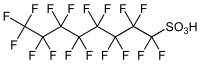 Struttura dell'acido perfluoroottansolfonico