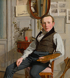 Portret van de landschapsschilder Frederik Sødring