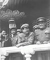 1950年國慶，懸掛於天安門城樓的八個大紅燈籠之一