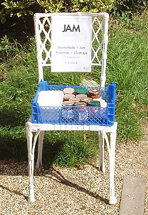 Roadside unattended jam stall, Stoke by Naylan...