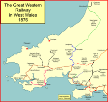 Railways in West Wales in 1876 S Wales Rly 1876.png