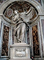 Statue of Veronica by Francesco Mochi in a niche of the pier supporting the main dome of St. Peter's Basilica. Saint veronica.jpg