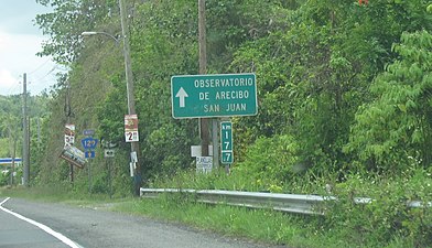 Sign for Arecibo Observatory from PR-129 north