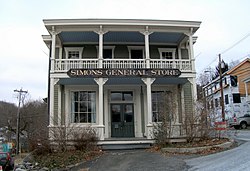 The historic Simons General Store (built 1873–4) in the center of Ancram.