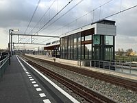 Vanaf het tijdelijke, inmiddels gesloopte, spoor 2 richting het noorden (april 2015)