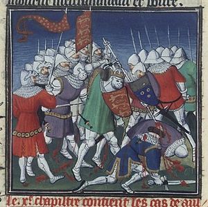 Битва при Теншбре. Картина XV века