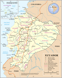 Kaart van Ecuador