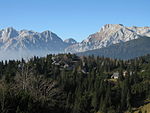 Gezien vanaf de Big Pasture Plateau (Velika planina)