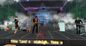 A concert performance in Second Life Virtual concert in Second Life.png