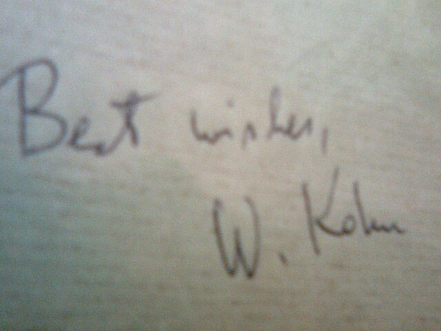 signature de Walter Kohn