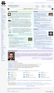 Strona główna anglojęzycznej Wikipedii 15 stycznia 2011