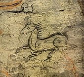 Horse painted into heavens in tomb art