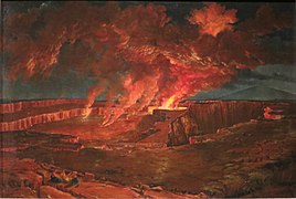 Kilauea de noite, óleo, 1842